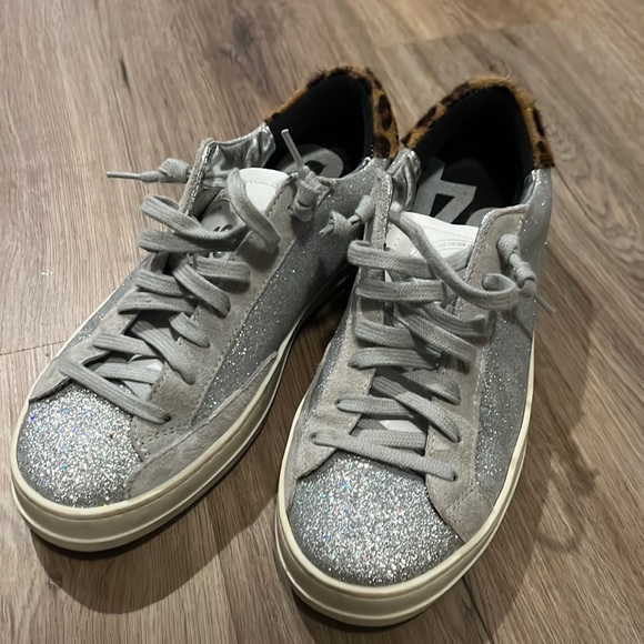 P448 Glitter and leopard sneakers 8 - Picture 1 of 4